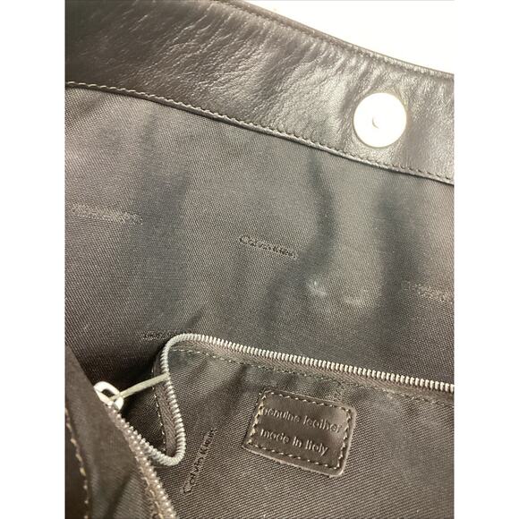 Calvin Klein Dark Brown Leather Handbag Shoulder Bag - Picture 9 of 10